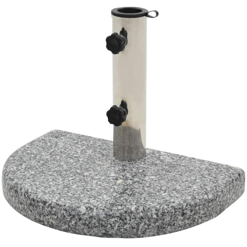 Pied base socle de parasol granite demi cercle 10 kg gris