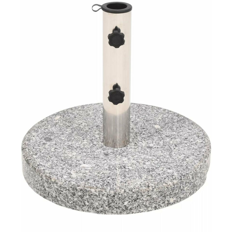 Helloshop26 - Pied base socle de parasol granite tube en acier inoxydable rond 22 kg - Argenté