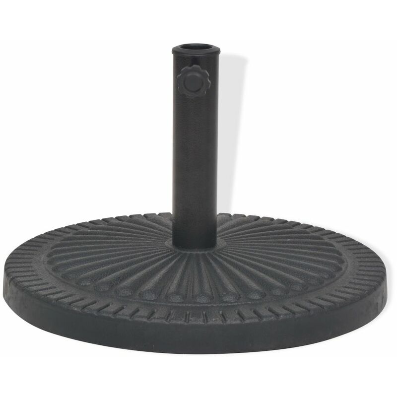 Helloshop26 - Pied base socle de parasol résine rond diamètre 38 et 48 mm noir 14 kg - Noir