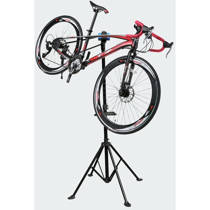 Le Poisson Qui Jardine - Pied d'Atelier De Réparation Pour Vélos, Hauteur Réglable, Pivotant - Noir