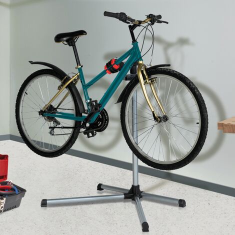 Pied d'atelier pour vélos support d'entretien et de réparation réglable max 20 kg - Gris
