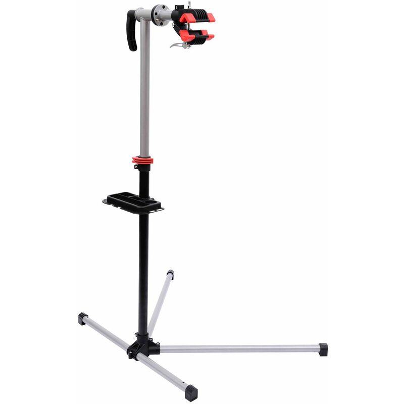 Pied d'atelier vélo réparation support pied de montage pivotant 360° hauteur réglable argent