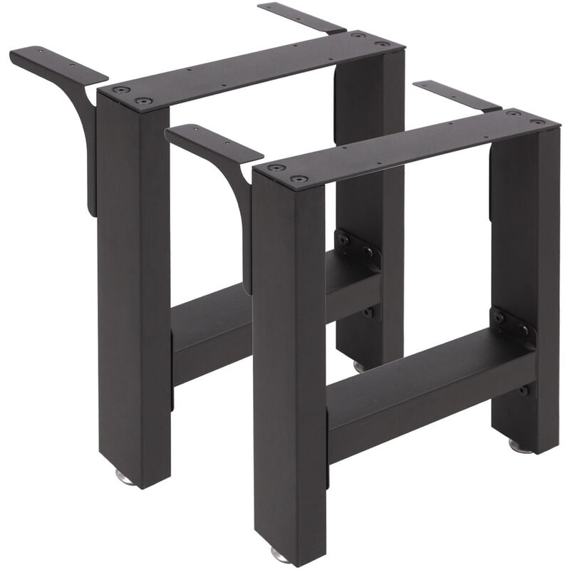 Wiltec - Pied de Banc d'assise Profil carré 30x43cm Noir Revêtement par poudre Piètement de Banquette Meuble