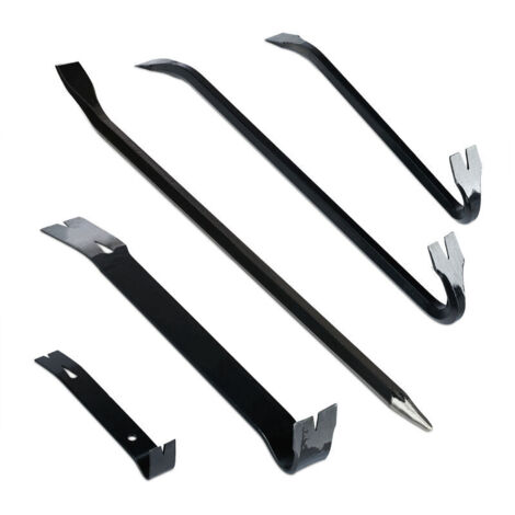 Pied-De-Biche Lot De 5 Pièces, Levier Hexagonal, Grand Arrache-Clou, En Acier, Noir