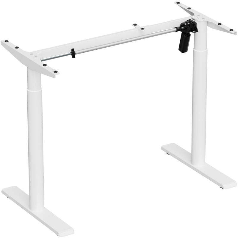 Kimex - Pied de bureau motorisé assis-debout, Hauteur 70-120 cm, Blanc Kimex - Pied de bureau motorisé assis-debout, Hauteur 70-120 cm, Blanc