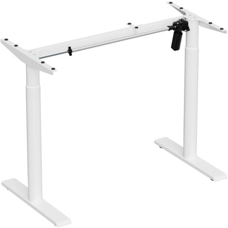 Pied de bureau motorisé assis-debout, Hauteur 70-120 cm, Blanc