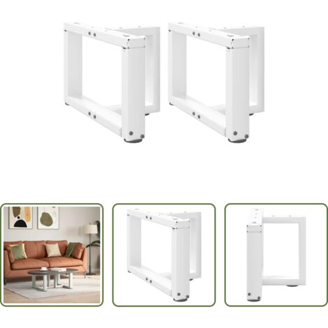 Pied de bureau -  Pieds de table basse en T, 2 pièces, blanc, 40 x 25 x (30-31) cm, acier