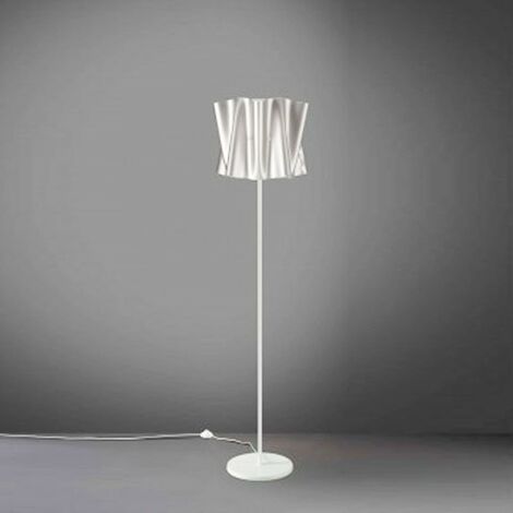 Pied de lampadaire et tige en métal Abat-jour FOLIO Argent diamètre 40x h164 cm