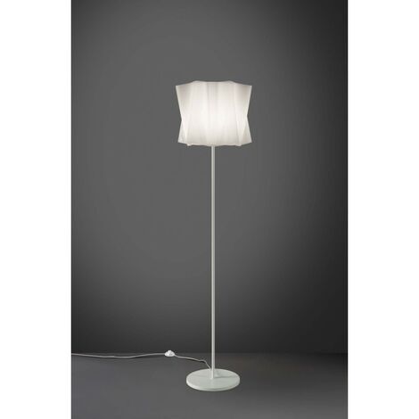 Pied de lampadaire et tige en métal Abat-jour FOLIO Blanc diamètre 40x h164 cm