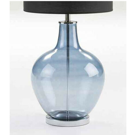 Pied de lampe en verre bleu Patricias