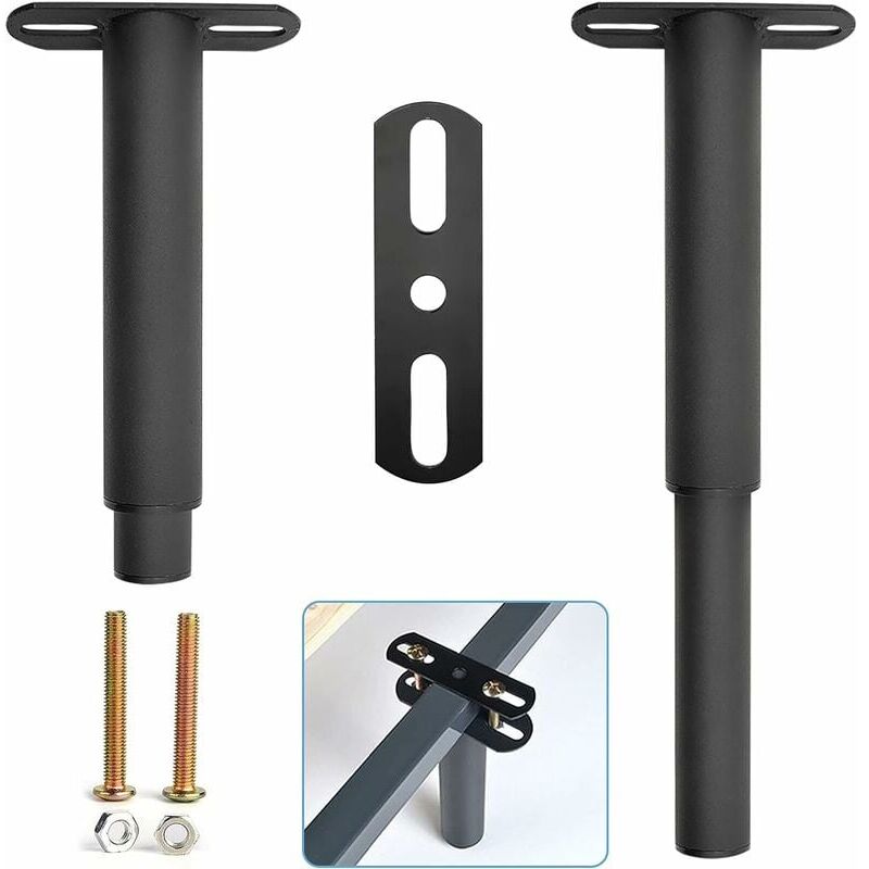 Pied de lit Pieds de lit réglables, rétractables et robustes pour cadre de lit, pieds de support en métal, convient pour armoire, canapé, lit, pièces