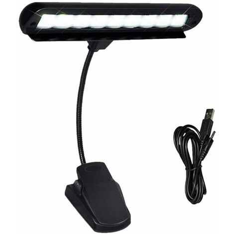 Pied De Lumière 1 Pcs Lampe de Entièrement Réglable Clip 9 Led Orchestre de Piano de pour de Dortoir de Bureau avec Câble D'alimentation (Sans Piles) Lampes De Table Dartisanat