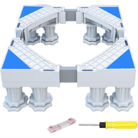 Pied De Machine À Laver Réglable - 8 Pièces - Acier Et PP - Support 300kg - Pour Lave-linge Et Réfrigérateur - 41-64 Cm