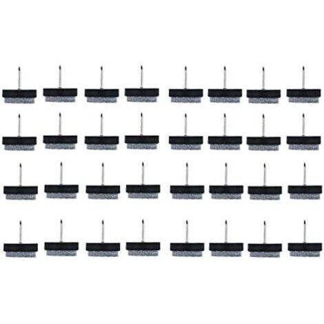 Pied de meuble   17mm Dia Patins Feutre Pied à clouer Chaise Table Anti-bruit Anti-rayures Anti-dérapant Noir 32Pcs