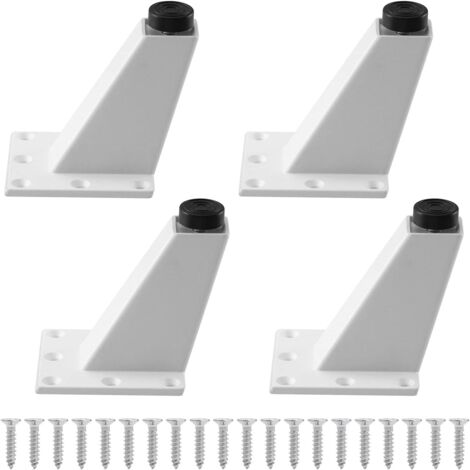Pied De Meuble Ajustable 4pcs Pieds Epingle DIY Pieds Pour Table Pied De Chaise,Armoires Pieds De Meuble,Triangulaires Réglables De Cuisine De Jambes De Meubles D'alliage D'aluminium GROOFOO (blanche
