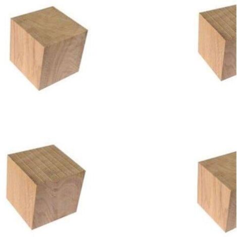 Pied de meuble chêne 5 cm lot 4 pcs