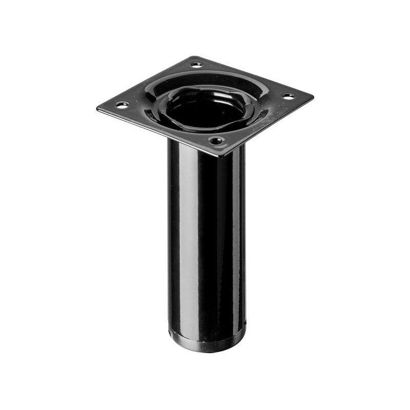 Pied de meuble cylindrique fixe acier époxy noir, 10 cm - Hettich
