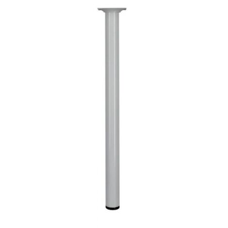 Pied de meuble en acier - diamètre 30 mm - hauteur 700 mm - époxy blanc - Interges