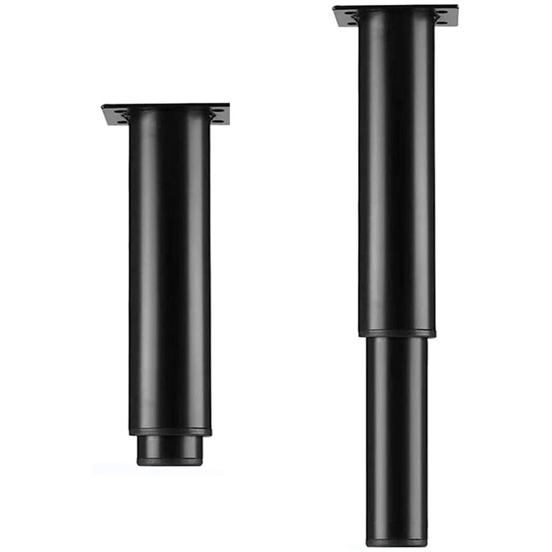 Tigrezy - Pied de meuble en acier inoxydable réglable en hauteur - Noir - Épaissir - Pieds de meuble en acier - Pieds de meuble ronds avec tournevis