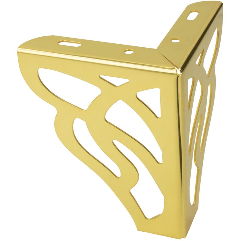 Pied de meuble en métal 13 cm, doré brillant