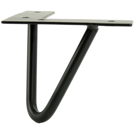Pied de meuble Hairpin Loft, noir mat, hauteur 10 cm - 2 tiges