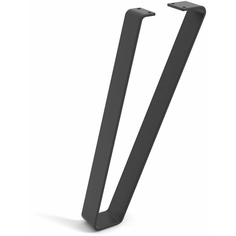 REI - Pied de meuble incliné Style industriel Fabriqué en acier Finition pores noirs Projets de restauration de bricolage Dimensions 24450400mm