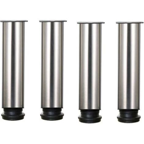 Pied de meuble-Lot de 4 Pieds de meubles de hauteur réglable en acier inoxydable pour canapé table armoires - 20cm - 20cm