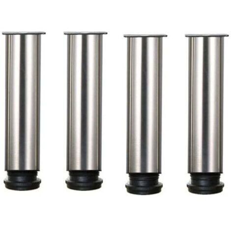 Pied de meuble-Lot de 4 Pieds de meubles de hauteur réglable en acier inoxydable pour canapé table armoires - 20cm - 20cm--