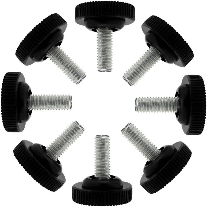 Pied de meuble M8 x 16,5mm x 27,5mm Pied de nivellement réglable Pied à visser Patin Jambe Table Chaise Anti-rayures 8Pcs