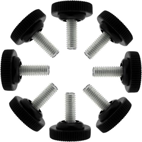 Pied de meuble M8 x 16,5mm x 27,5mm Pied de nivellement réglable Pied à visser Patin Jambe Table Chaise Anti-rayures 8Pcs