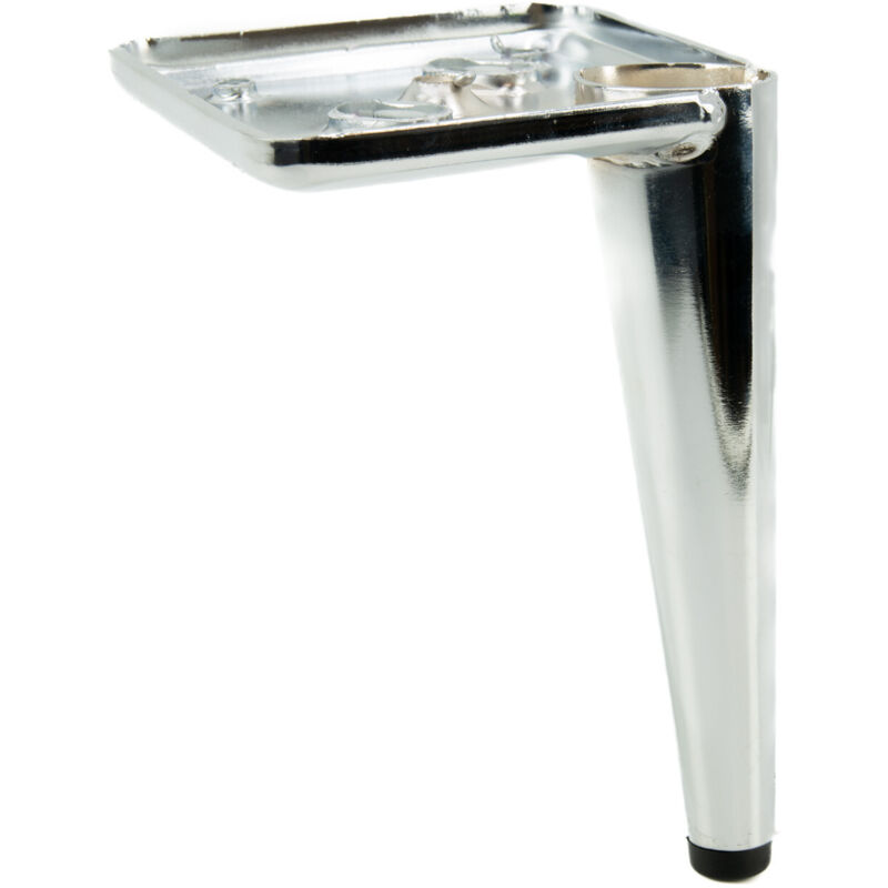 Pied de meuble Pin argent chromé hauteur 15 cm