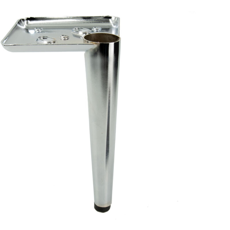 Pied de meuble Pin argent chromé hauteur 17 cm