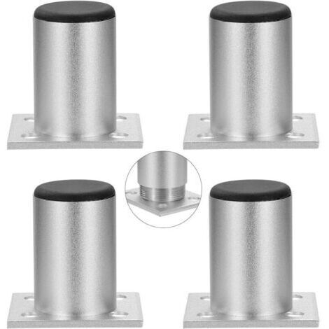 Pied de Meuble Reglable Pieds D'armoire Alliage d'aluminium pour Canapé éTagèRes Charge 1 pièce jusqu'à 50 kg 60mm 4 Pièces