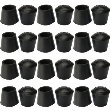 Pied de meuble SOURCING MAP 16mm Dia intérieur Caoutchouc Tampon Patin Embout Pied Chaise Protecteurs Plancher Glisseurs Noir 24Pcs