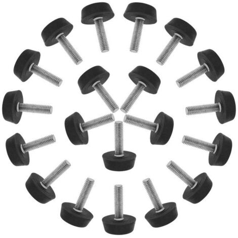 Pied de meuble - SOURCING MAP - Pieds à visser M6 x 20mm x 22mm - Lot de 20 - Noir