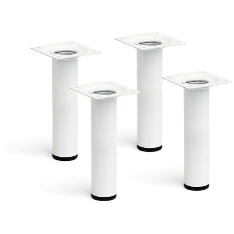 REI Pied de meuble Style fonctionnel Fabriqué en acier Finition blanche Projets de restauration de bricolage Mesures 3030150mm Hauteur : 15 cm Installation boulonnée facile 4 unités