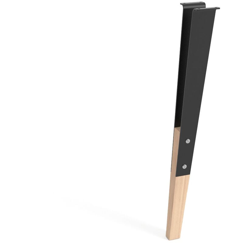 REI - Pied de meuble Fabriqué en Hêtre brute - Acier Pore noir Mesures 160120700mm Hauteur : 70cm 1 unité - talla