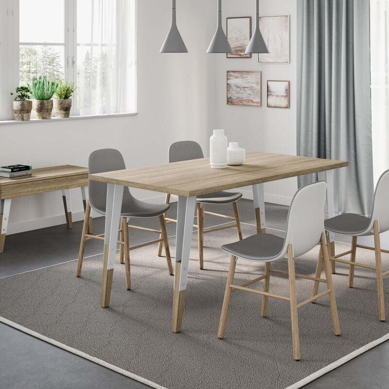 REI - Pied de meuble Fabriqué en Hêtre - Acier Finition Brute - Pore Blanc Projets de restauration de bricolage Mesures 160120700mm Hauteur : 70cm