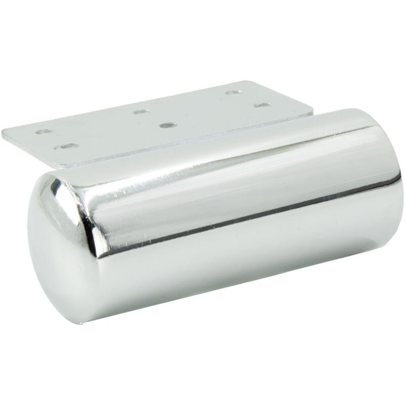 Pied de meuble tonneau, chromé argenté, hauteur 40 mm, longueur 10 cm