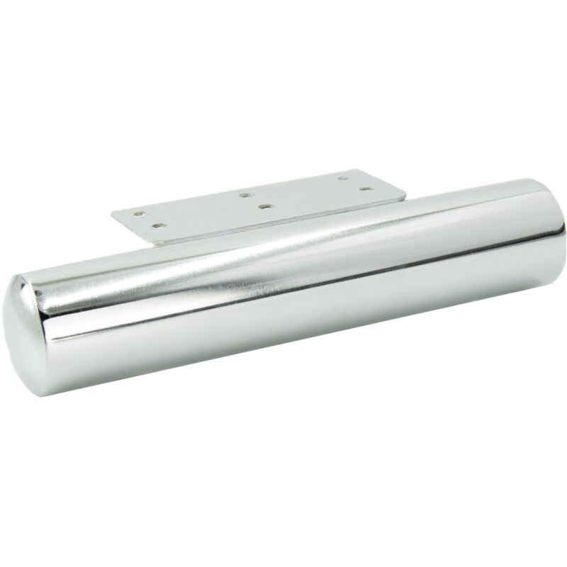 Pied de meuble tonneau, chromé argenté, hauteur 40 mm, longueur 200 mm