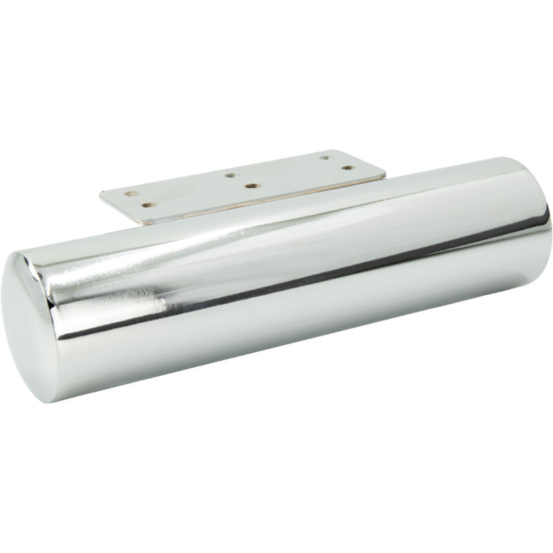 Pied de meuble tonneau, chromé argenté, hauteur 50 mm, longueur 200 mm