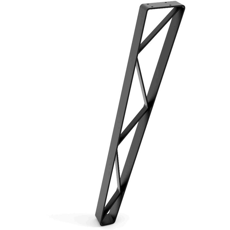 REI - Pied Zig Zag pour meuble en acier noir pores Mesures 26050710mm Hauteur : 71 cm 1 unité - talla