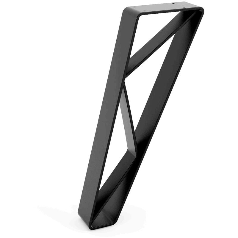 Pied Zig Zag pour meuble en acier Finition pores noirs Mesures 23550400mm Hauteur : 40 cm Installation boulonnée facile 1 unité - talla
