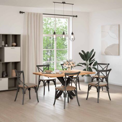 Pied de meuble,Pied de table à manger en forme d'araignée noir 85 x 85 x (72-73) cm en acier CFW55966