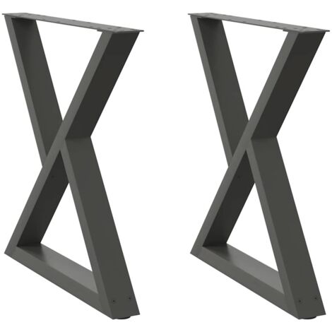 Pied de meuble,Pieds de table à manger 2 pièces Anthracite 80 x (72-73,3) cm Acier CFW42310