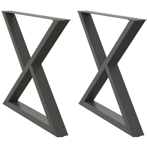 Pied de meuble，Pieds de table à manger 2 pièces Anthracite 90 x (72-73,3) cm Acier CFW49712