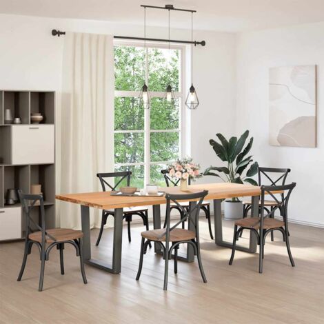 Pied de meuble,Pieds de table à manger en forme de V, 3 pièces, anthracite, 80 x (72-73,3) cm, acier CFW38923
