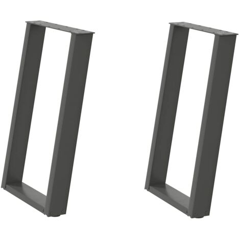Pied de meuble，Pieds de table à manger en U 2 pièces Anthracite 60 x (72-73) cm Acier CFW86666