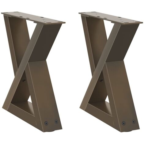 Pied de meuble，Pieds de table basse 2 pièces Acier naturel 30 x (30-31,3) cm Acier CFW81987