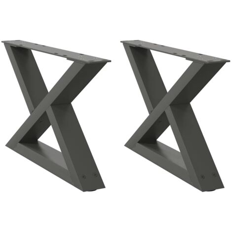 Pied de meuble，Pieds de table basse 2 pièces Anthracite 60 x (30-31,3) cm Acier CFW23787